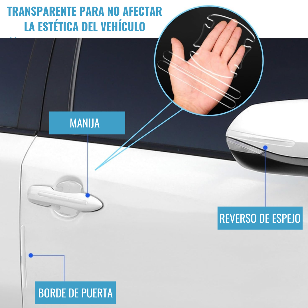 Set De 8 Piezas Anti Rayaduras Para Manijas De Vehículos