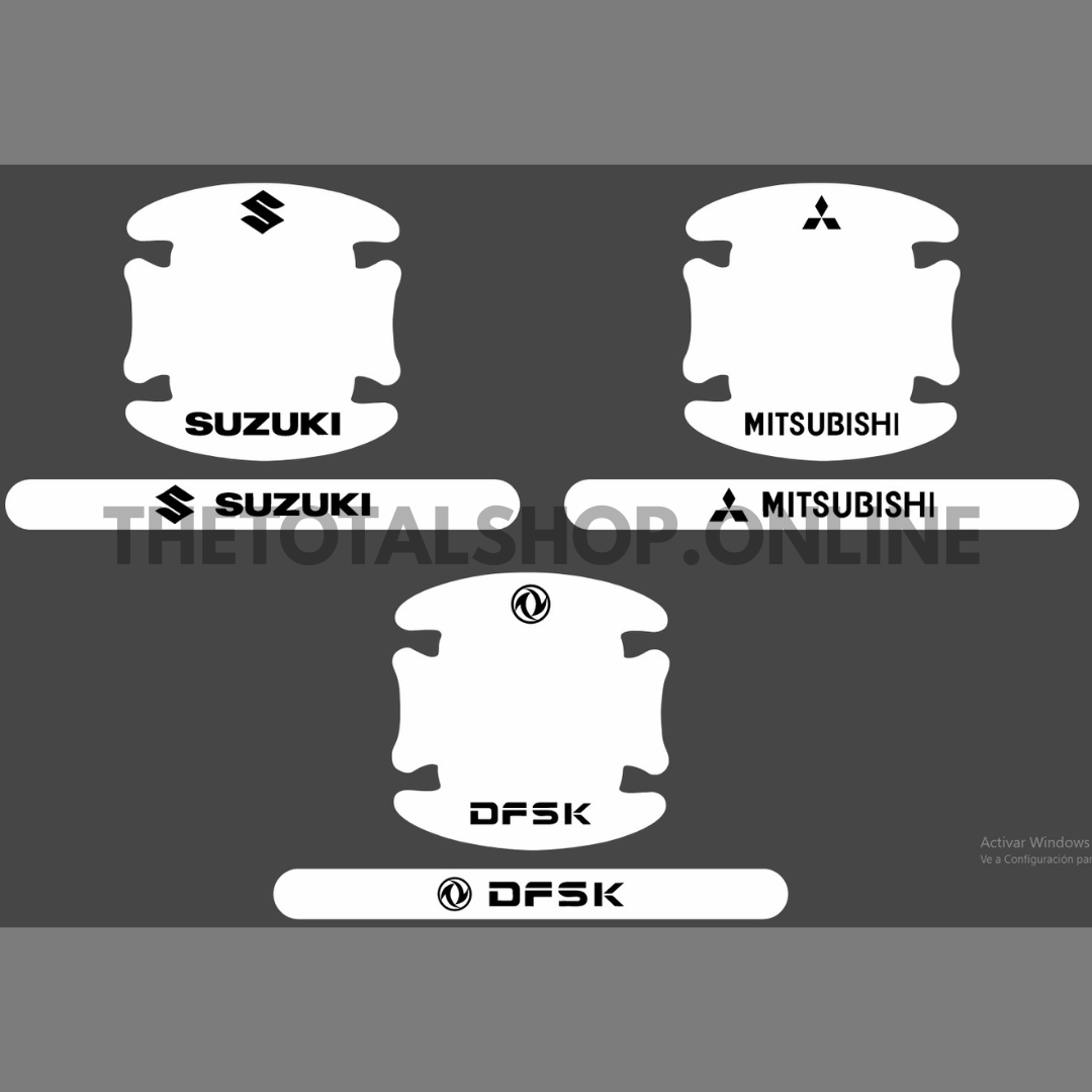 Set de 8 piezas antirrayaduras para manijas de vehículos