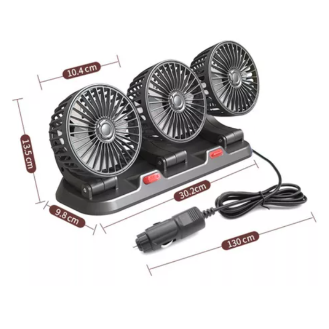 Ventilador Para Vehículo Triple Cabezal